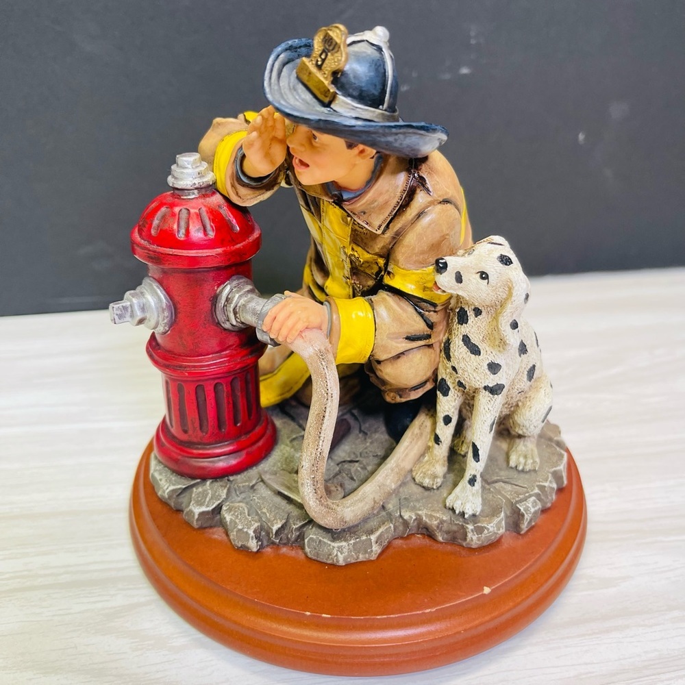 Vanmark 1998 Red Hats of Courage Good to Go Firefighter &Dalmatian #FM88002 VGC